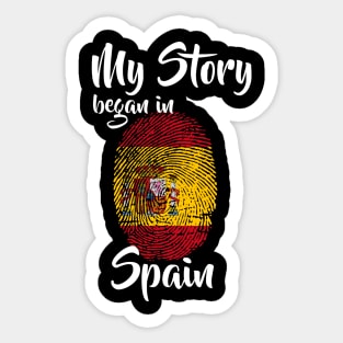 Spain Flag Fingerprint My Story DNA Spanish Sticker